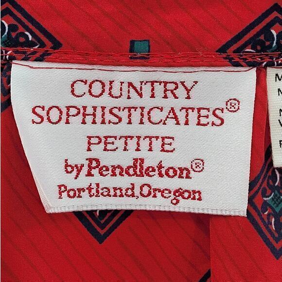 Country Sophisticate by Pendleton Vintage Red Geometric Midi Straight Skirt - Picture 4 of 10